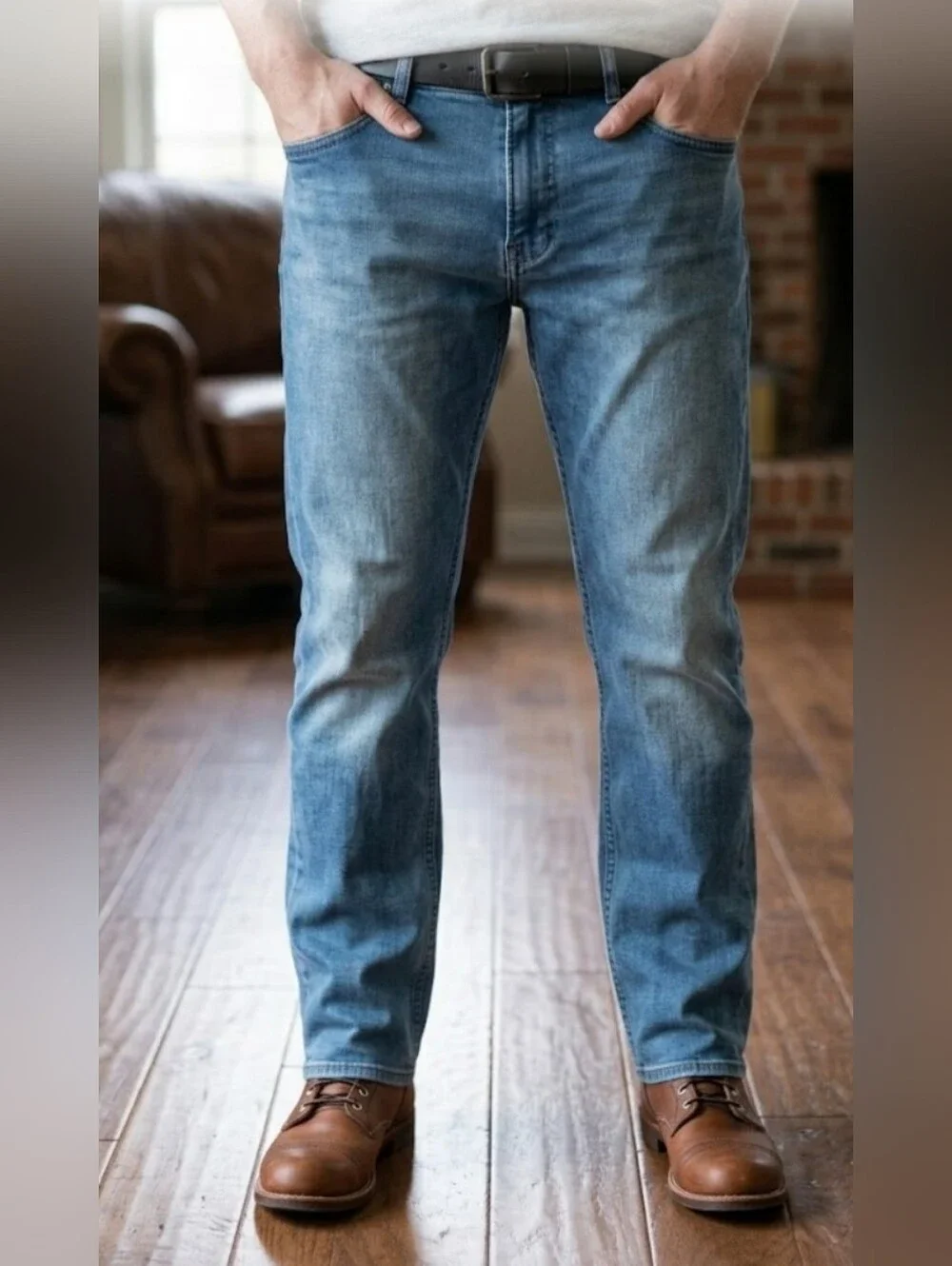 🔥Buffalo Bitton Men's Blue Straight-Leg Jeans Sz 40x34